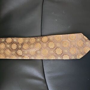 The Big Knot Brown and Gold Men's Tie EUC